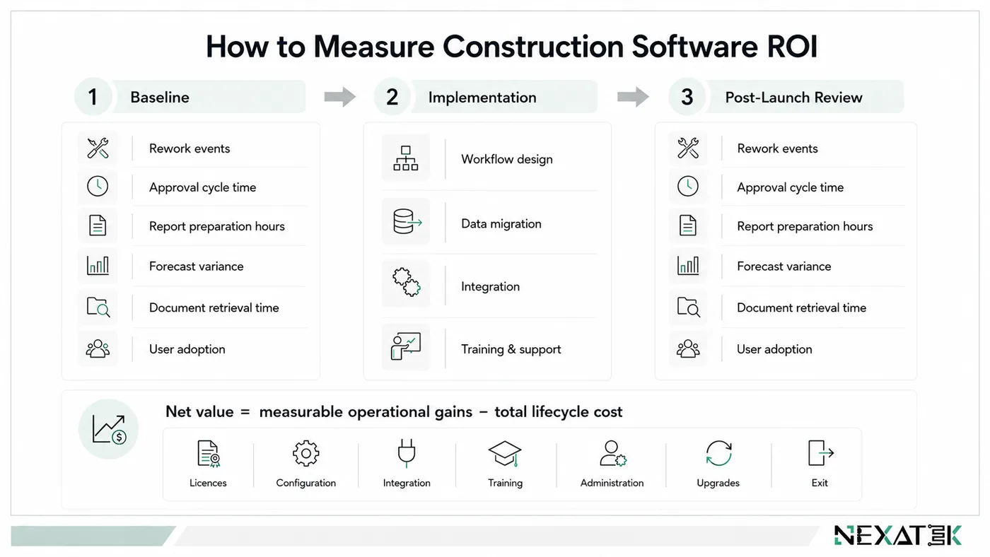 Construction Software ROI Measurement Framework