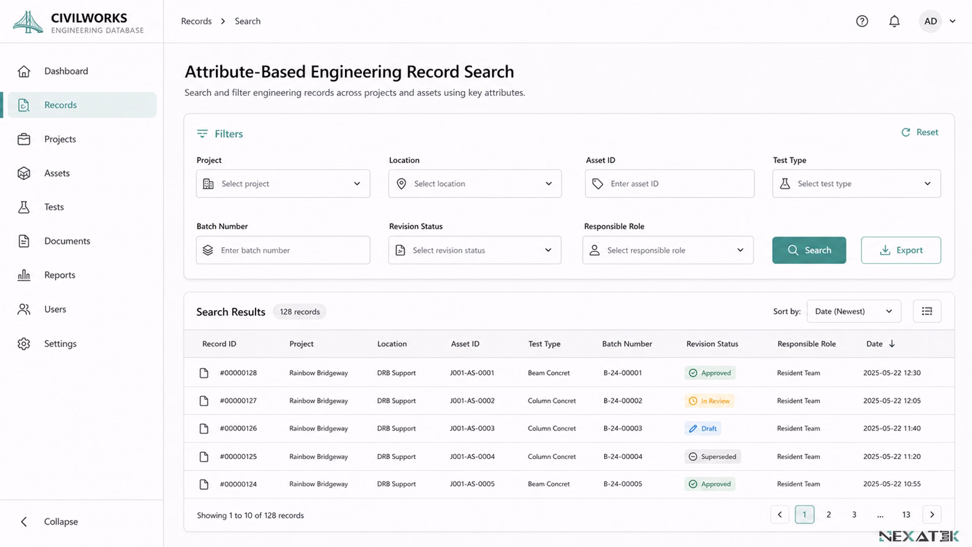 Attribute-Based Engineering Record Search.