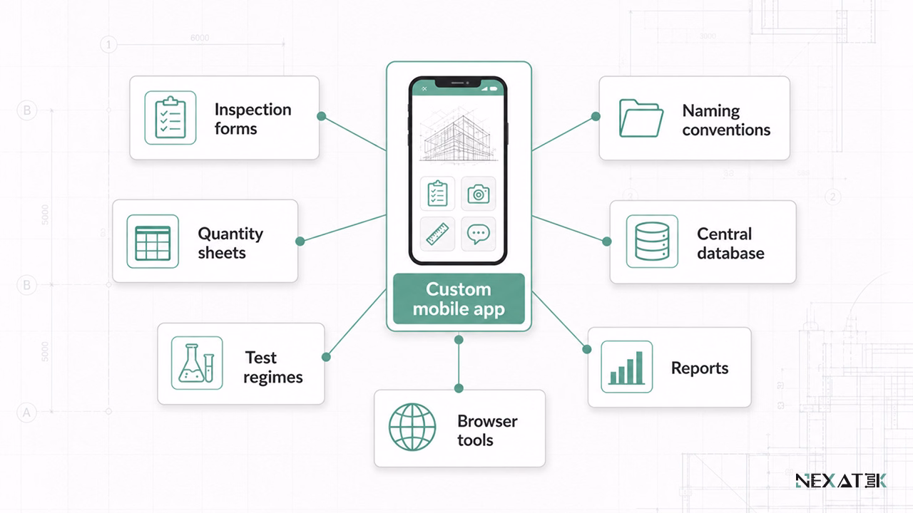  Custom Mobile App Data Model Connected to Project Systems.