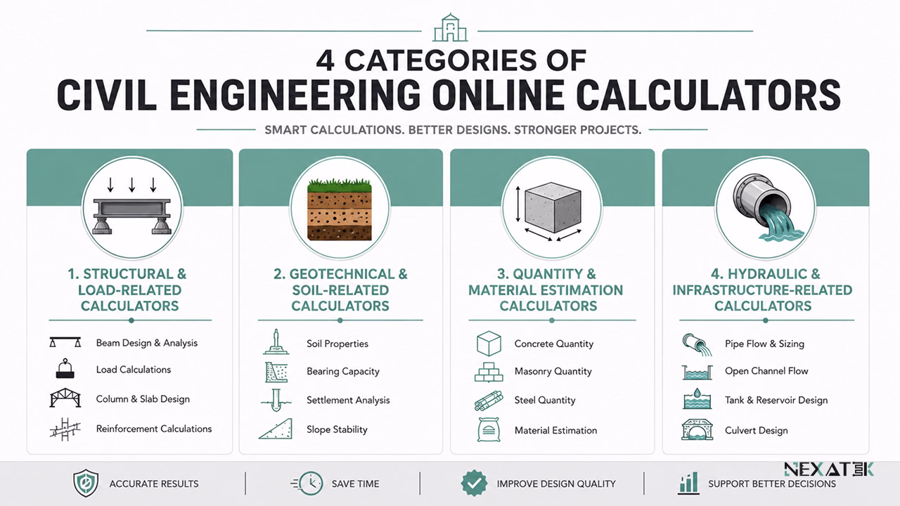 Four Categories of Civil Engineering Online Calculators