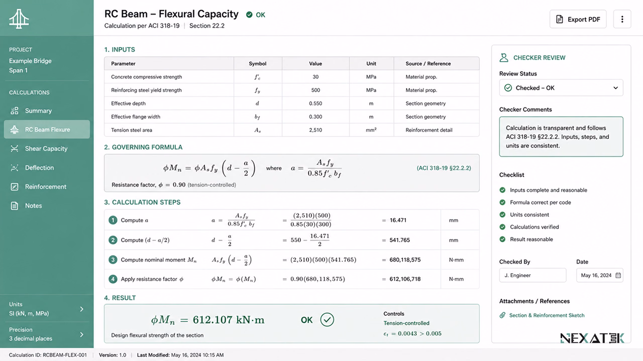 Transparent Calculation Output With Intermediate Values