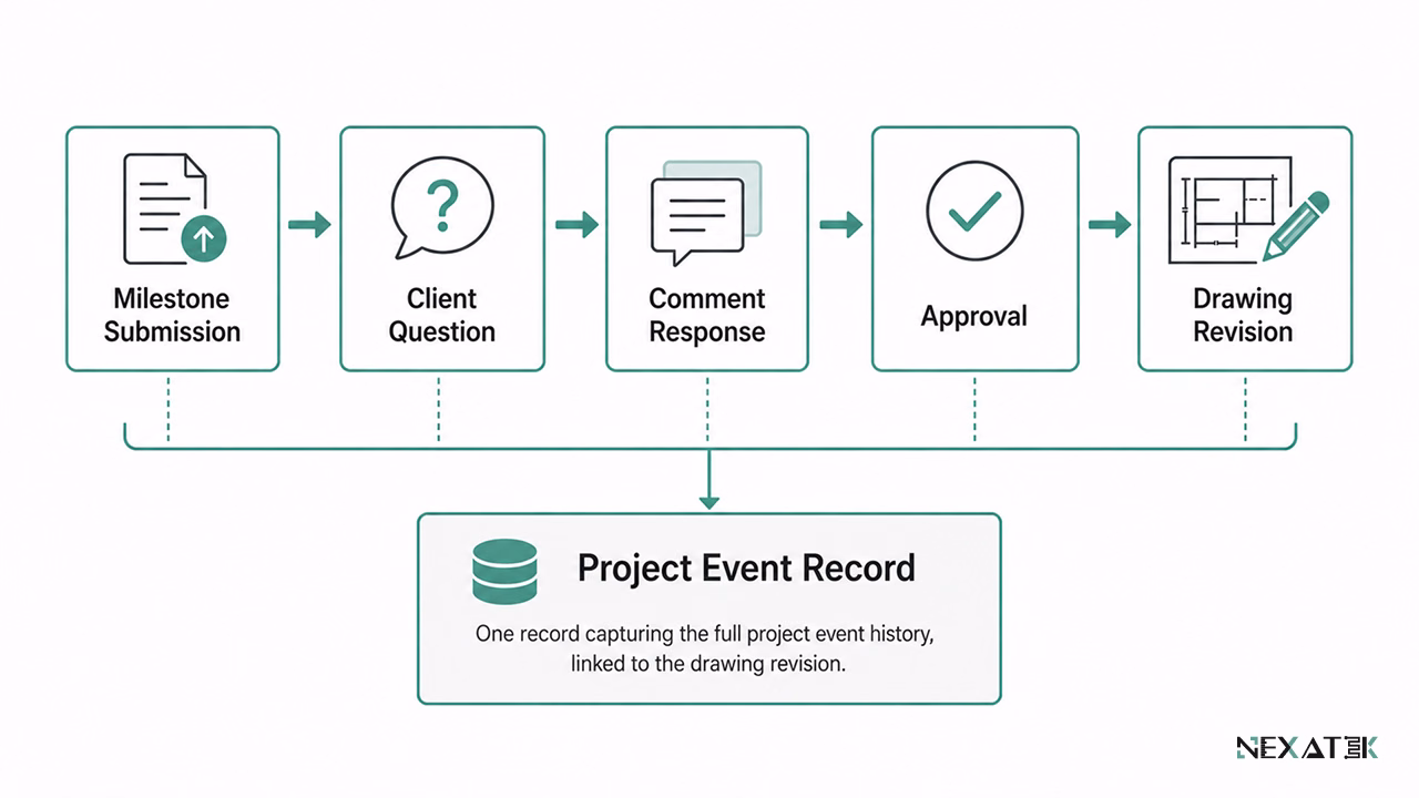 Project Event Linked to Drawing Revision.