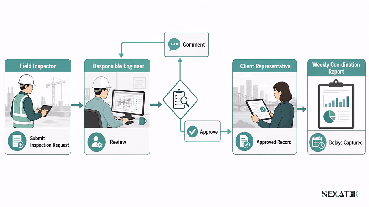 Inspection Request Submission and Approval Workflow.