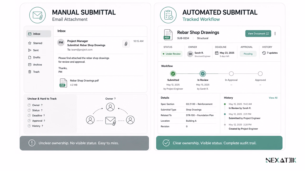 Manual Submittal Attachment Versus Tracked Workflow Object